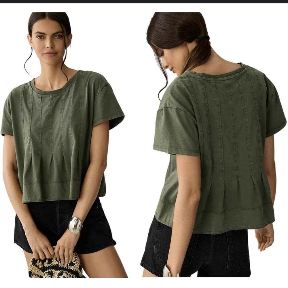 NWT Anthropologie Pilcro Pleated Swing Tee